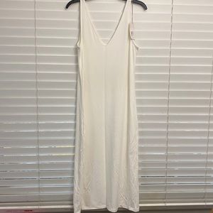 NWT A New Day white tank style slinky midi dress with side slit size small